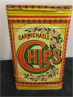 Carmichael's chips vintage tin