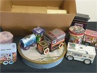Large group of collector tins