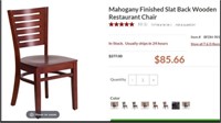 Mahogany Finished Slat Back Wooden Chair
