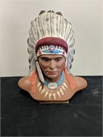12 inch ceramic native american  statue