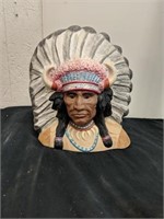 9 inch ceramic native american  statue