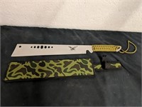 14-in stainless steel machete with sheath