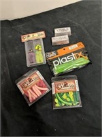 Group of fishing lures and weights