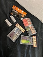 Group of fishing lures and weights