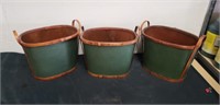 Group of 3 wood baskets baskets. Each are 12x9