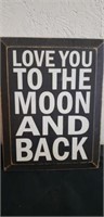 12x9.5 I love you to the moon and back wood sign