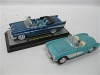 Two Die Cast Chevy Classic Cars Largest 8.5"