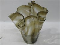 8.25" Blown Glass Swirl Vase
