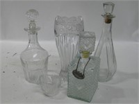Assorted Vintage Decanters Vases & More
