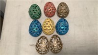 (7) Metal Egg Decorations