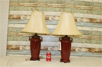 30" Tall Pottery Style Lamps ~ Tested & Working