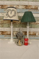 Lot of 2 Small Lamps & 1 Oil Lamp