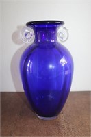 Beautiful Cobalt Blue Crystal Vase 10 1/2"