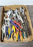 Lot of miscellaneous pliers and wrenchs