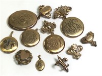 Group of Antique Pins & Drop Lockets