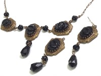 Matching Antique Necklace & Earring Set