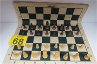 Chess Set w/ 19" Roll up Board