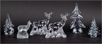 Lot of Six Crystal & Glass Woodland Figurines
