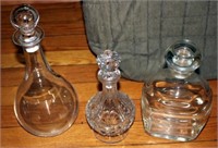 (Lot of 3) Crystal Decanters