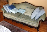 Rococo Style Carved Camelback Sofa