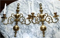 Pair of Hanging Brass Wall Sconces
