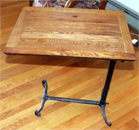 Mechanical Oak Adjustable Table