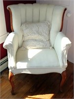 Upholstered Fan Back Armchair