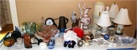 Lot of Various China, Glass, Collectibles, Lamps
