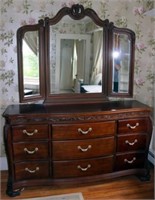9-Drawer Dresser w/ Tri-Fold Mirror