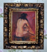 Oil on Canvas Nude Woman ~Unable To Read Signature