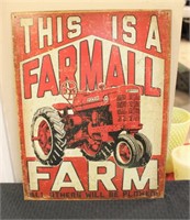 Metal Farmall Farm sign