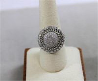 Sterling silver diamond ring