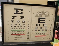 Framed eye chart