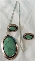 STERLING TURQUOISE SET 45.7 GRAMS