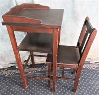 VINTAGE WOOD CHILDS DESK AND CHAIR