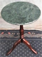 BEAUTIFUL 3 LEG PLANT STAND W/GREEN MARBLE TOP