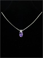 Sterling necklace with amethyst and