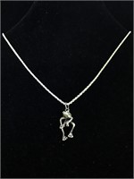Sterling Necklace with frog pendant 10