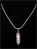 Sterling Necklace with a rose quartz