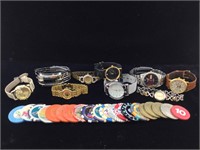 Lot of assorted watches and chips