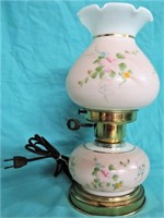 PINK HAND PAINTED FLORAL NIGHT LIGHT & LAMP