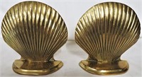 VINTAGE BRASS SHELL BOOK ENDS
