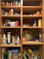 CONTENTS OF CABINET LARGE LOT OF FOOD ETC