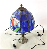 Small Leaded Glass Table Lamp 11"T