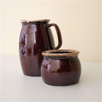 Stoneware Pitcher and Bowl