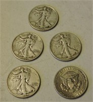 1936, 41, two 1942 &  One 1979 American Fifty Cent