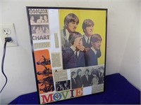 Beatles Framed Picture & Beatlemania Chum Chart