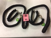 Lot of 2 Dog Leashes with Collars Black