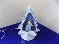 Vintage Ceramic Christmas Tree with Nativity