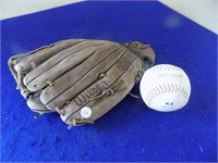 Vintage Wilson Baseball Glove & Ball